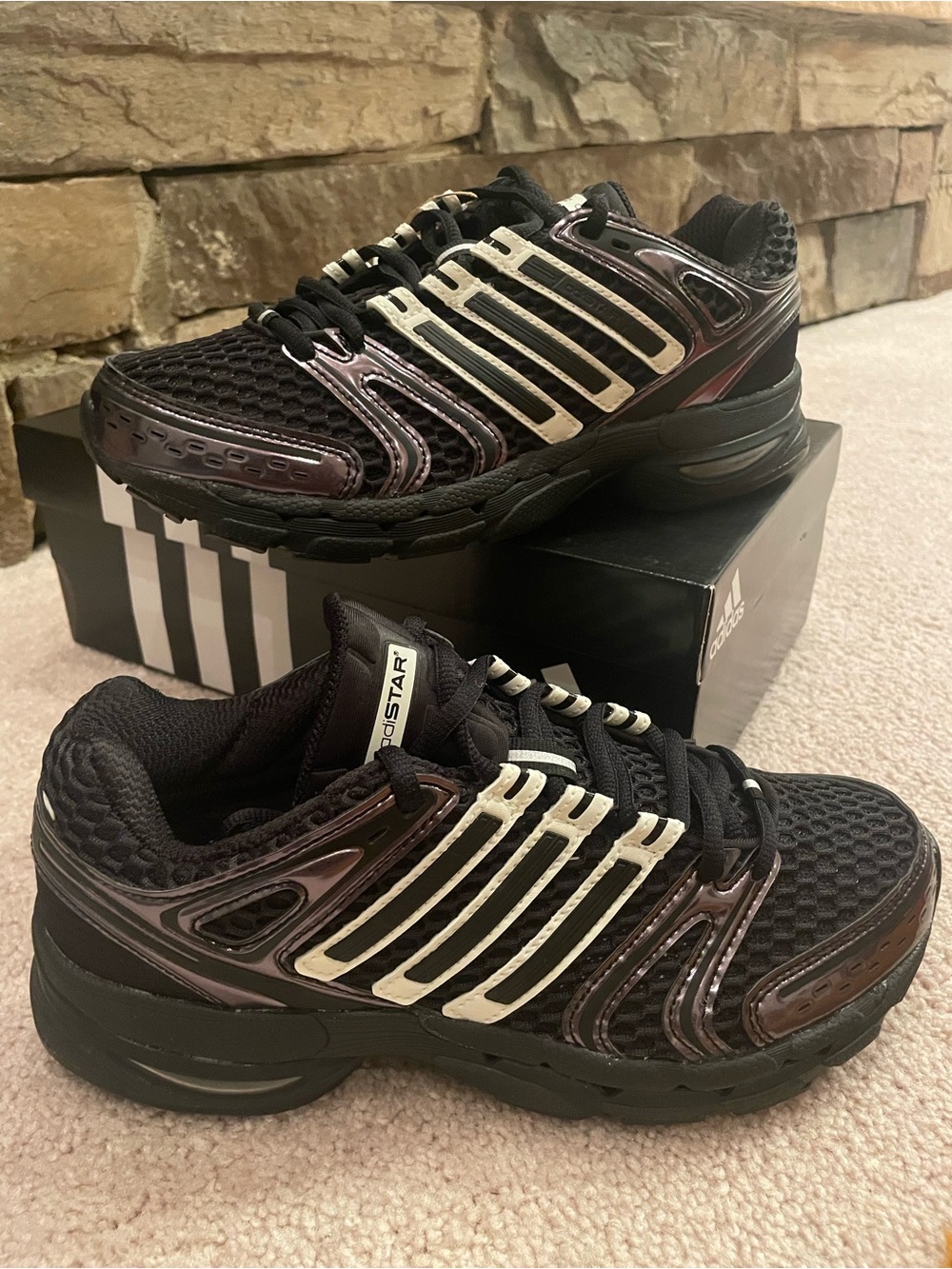 adidas Men’s Black with Metallic Accent Athletic Shoes